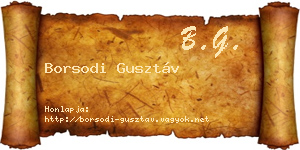 Borsodi Gusztáv névjegykártya