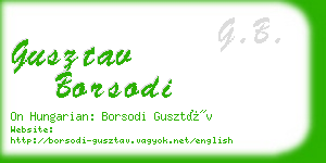 gusztav borsodi business card